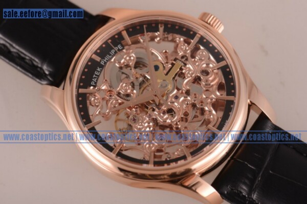 Best Replica Patek Philippe Complicated Skeleton Watch Rose Gold Case 5183-1N-001 (GF)